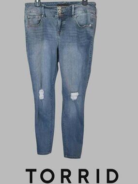 Torrid Distressed Skinny Jeans Denim Cotton Blend Casual Jeans Womens 14R